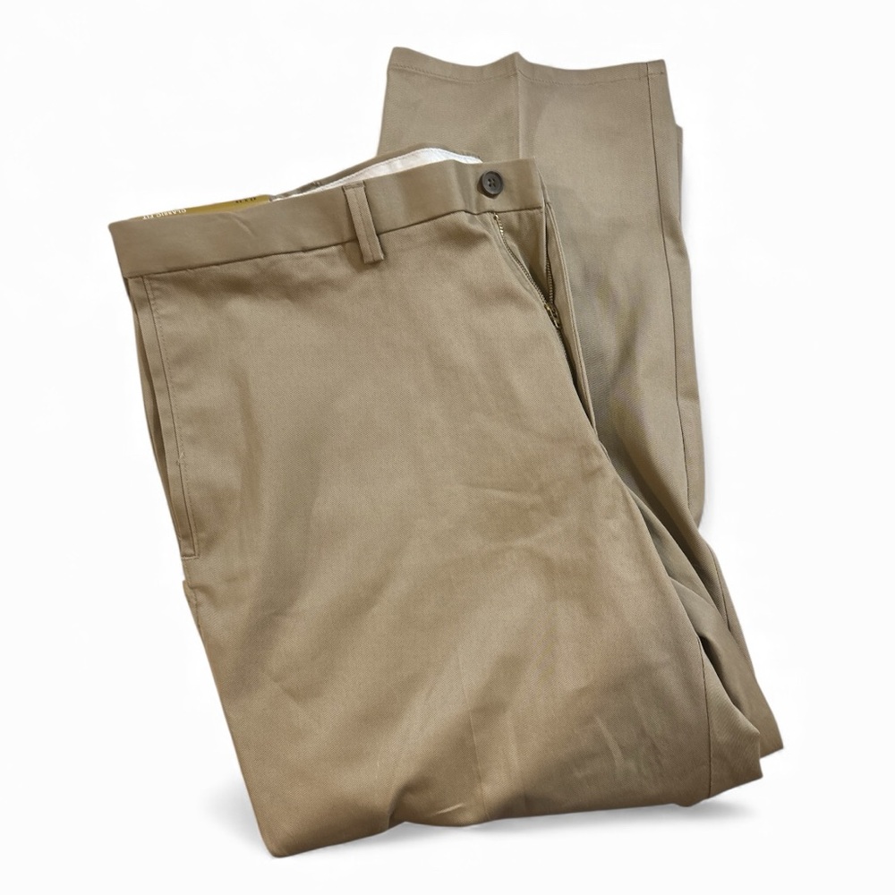 Haggar H26 No-Iron Stretch Khaki Pants 42x29 Classic Fit NWT Work Career